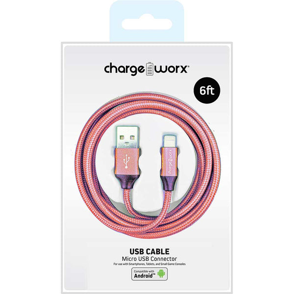 Chargeworx 6 FT Micro USB Cable