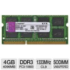 Kingston 4GB DDR3 1333 MHz SO-DIMM Non-ECC