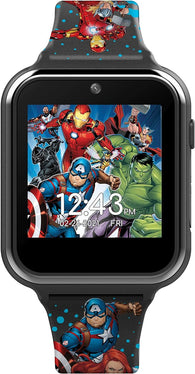 Accutime Kids Marvel Avengers Black Educational Touchscreen Smart Watch Toy for Girls, Boys, Toddlers