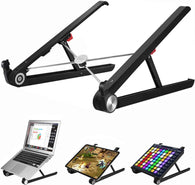 Saiji Portable Laptop Stand, Monitor Riser, Adjustable Height & Angle Blocker, Foldable Standing Desk