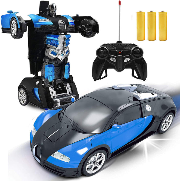 Amenon Remote Control Stunt Racing Car, Transforms to a Robot - w/ Lights Deformation, 2.4Ghz, Rechargeable, 360 Degree Rotating - Age 8+