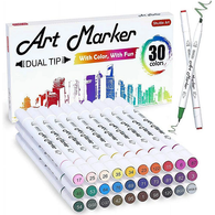 Dual Tip Art Marker Pens - 30 Colours
