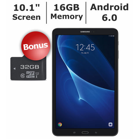 Samsung Galaxy Tab A 10.1" Tablet, 16GB Memory, Bonus 32GB microSD Card