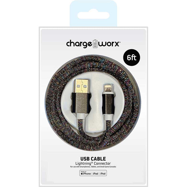 Chargeworx "FlexKnit" 6ft Lightning Cable