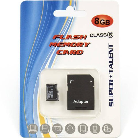 Super Talent 8GB Micro SDHC Memory Card w/ Adapter