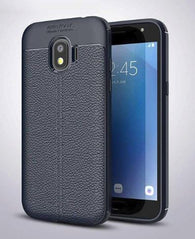 Fashion Design Lichee Pattern Shock Proof Soft Case for Samsung Galaxy J2 Pro 2018 - Navy Blue