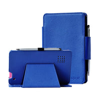 i-UniK Slim Folio PU Leather Case w/ Bonus Stylus Pen for RCA 7 Voyager II - Blue