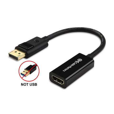 Cable Matters Gold Plated DisplayPort to HDMI Adapter, Black