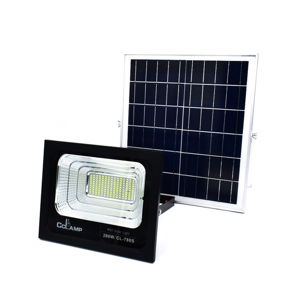 CCLAMP CL-780S 200W  IP67 Outdoor Solar Floodlight w/ 25 W Solar Panel