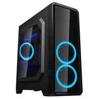 Myo G510 Black Gaming Case w/ 2 Front + 1 Rear LED Blue Fans