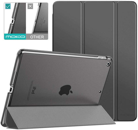 MoKo Case Slim Lightweight Smart Shell Stand Cover w/ Translucent Frosted Back Protector for iPad 10.2 2019 (Auto Wake/Sleep)