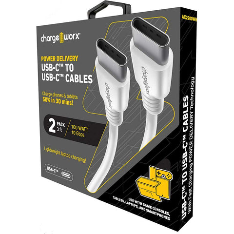 Chargeworx Power Delivery 3ft USB-C to USB-C Cable –