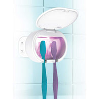 FirstHealth Dual Toothbrush UV-C Sanitizer w/ Built-in Rechargeable Battery
