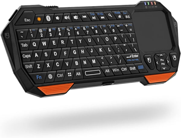 Fosmon Mini Bluetooth QWERTY Keyboard w/ Built-In Touchpad - Compatible with Apple TV, PS4, HTPC/IPTVVRGlasses, Smartphones and more