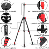 Fufly Adjustable Extendable Tripod w/ Phone/Camera Holder & Bluetooth Remote w/ Travel Bag