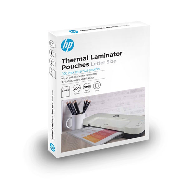 HP S200 Thermal Laminator Pouches - Letter Size - 200 Sheets