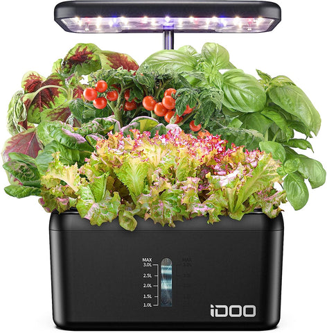 iDOO Hydroponics Indoor Herb Garden Growing System Kit w/ Automatic Timer LED Grow Light