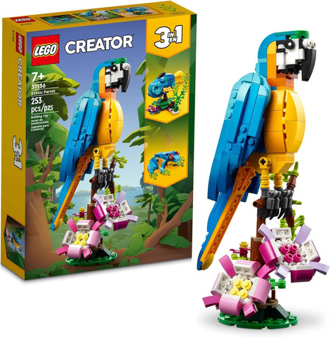 LEGO Creator 3 in 1 Exotic Parrot Building Toy Set - 253 Pieces - Ages 7+