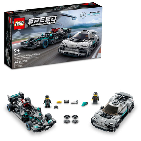 LEGO Speed Champions Mercedes-AMG F1 W12 E Performance & Project One Toy Car Set - Age 9+