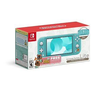 Nintendo Switch Lite (Timmy & Tommy's Aloha Edition) Animal Crossing, New Horizons Bundle