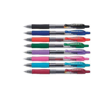 Pilot G2 Retractable Gel Pen,  Fine (0.7mm) - Assorted Colours