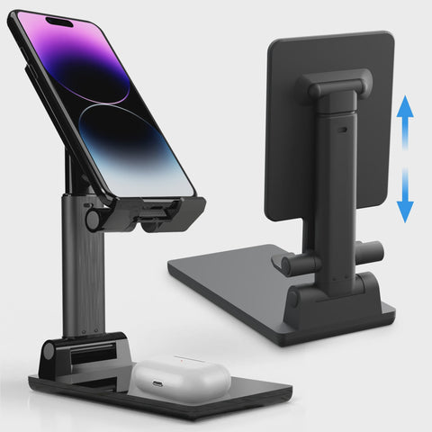 Desktop Tablet & Mobile Foldable Phone Stand - Black