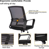 Smugdesk Mid-Back Ergonomic Office Lumbar Support Mesh Computer Desk Task Chair w/ Armrests