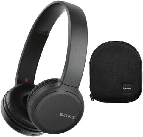 Sony WH-CH510 Bluetooth On-Ear Headphones (USB-C Charging & Built-in Microphone) w/ Knox Gear Hard-Shell Case Bundle - Black