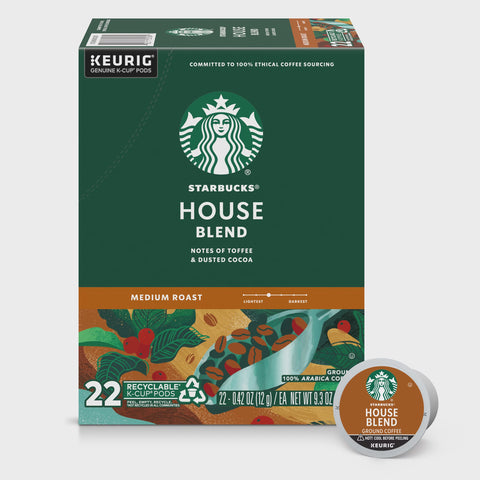 Starbucks House Blend, Medium Roast K-Cup Coffee Pods, 100% Arabica - 22 ct