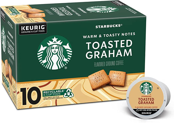 Starbucks Toasted Graham Naturally Flavoured, Medium Roast Coffee Keurig Pods - 10 ct