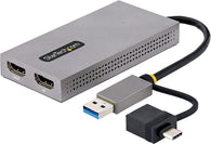 StarTech USB 3.0/USB-C to Dual HDMI Adapter works w/ Windows & macOS