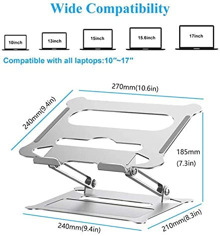 Suturun Ergonomic Detachable Aluminum Laptop Riser - 10" to 15.6"