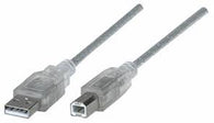 USB Cable - 2.0 A-B Silver - Shielded - 15Ft