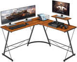 Mr IRONSTONE L-Shaped 50.8" Computer Corner Desk w/ Large Monitor Stand